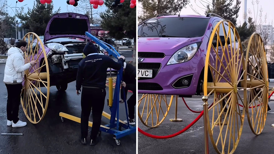 В Узбекистане из Chevrolet Spark соорудили карету