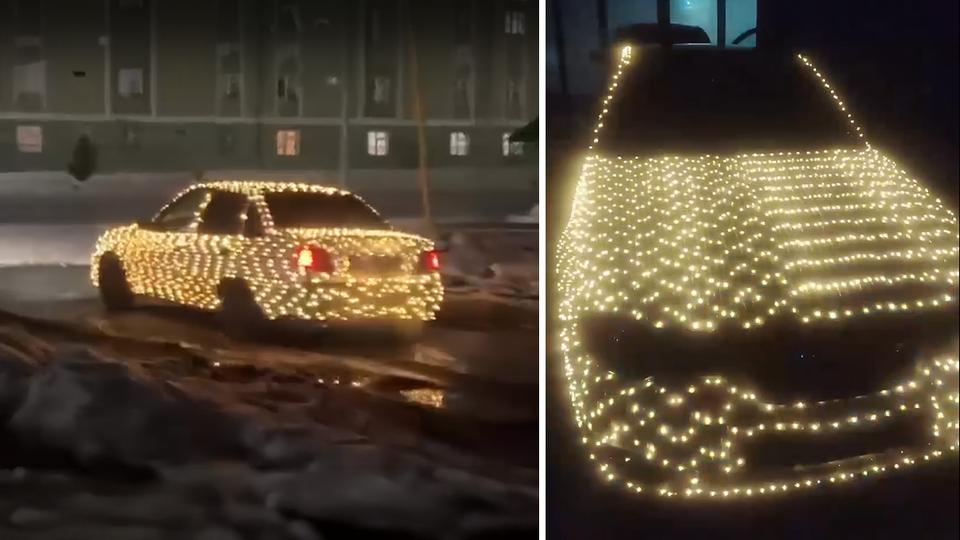 «Нексию», окутанную гирляндами, задержали и оштрафовали