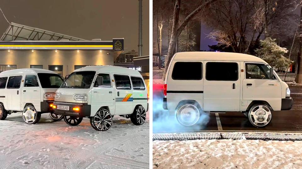 Гигантские колёса как новый тренд в тюнинге Узбекистана
