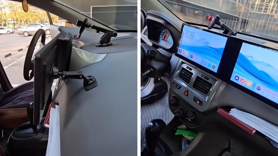 В Chevrolet Cobalt установили два огромных экрана